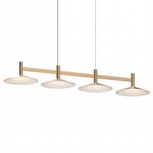  1784.14-CON - 4-Light Linear Pendant w/Shallow Cone Shades