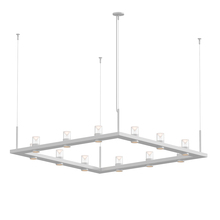 Sonneman 20QWS04B - 4&#39; Square LED Pendant with Clear w/Cone Uplight Trim