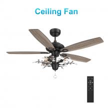 Carro USA VC525D-L51-BG-1 - Huntley 52-inch Ceiling Fan with Remote, Light Kit Included