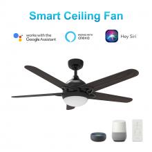 Carro USA VS525W-L12-B5-1 - Solasta 52&#39;&#39; Smart Ceiling Fan with Remote, Light Kit Included, Works with Google Assistant,