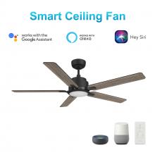 Carro USA VS565J-L12-BG-1 - Espear 56-inch Smart Ceiling Fan with Romote, Light Kit Included, Works with Google Assistant, Amazo