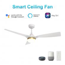 Carro USA VS523P2-L22-W1-1 - Spezia 52-inch Indoor/Damp Rated Outdoor Smart Ceiling Fan, Dimmable LED Light Kit & Remote Control,