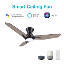 Carro USA VS443J3-L11-BS-1-FM - Calen 44-inch Smart Ceiling Fan with Remote, Light Kit Included, Works with Google Assistant, Amazon
