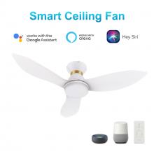 Carro USA VS453V-L12-W1-1-FMA - Ryatt 45'' Smart Ceiling Fan with Remote, Light Kit Included?Works with Google Assistant and