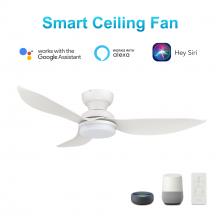 Carro USA VS453V1-L12-W1-1-FM - Upton 45&#39;&#39; Smart Ceiling Fan with Remote, Light Kit Included?Works with Google Assistant and