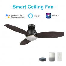 Carro USA VS483Q6-L12-BG-1-FM - Hobart 48&#39;&#39; Smart Ceiling Fan with Remote, Light Kit Included?Works with Google Assistant an