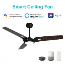 Carro USA VS523A-L12-B5-1 - Hoffen 52-inch Indoor/Outdoor Smart Ceiling Fan, Dimmable LED Light Kit & Remote Control, Works with