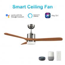 Carro USA VS523E4-L12-SM2-1 - Palmer 52&#39;&#39; Smart Ceiling Fan with Remote, Light Kit Included?Works with Google Assistant an