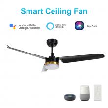 Carro USA VS523N-L12-B2-1 - Atticus 52'' Smart Ceiling Fan with Remote, Light Kit Included?Works with Google Assistant a