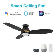 Carro USA VS523Q5-L12-B2-1-FM - Fremont 52'' Smart Ceiling Fan with Remote, Light Kit Included?Works with Google Assistant a