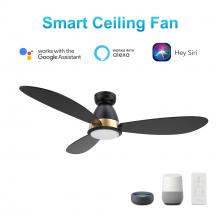 Carro USA VS523Q7-L12-B2-1-FM - York 52&#39;&#39; Smart Ceiling Fan with Remote, Light Kit Included?Works with Google Assistant and