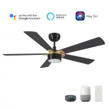Carro USA VS525B5-L11-B2-1G - Stockton 52&#39;&#39; Smart Ceiling Fan with Remote, Light Kit Included?Works with Google Assistant