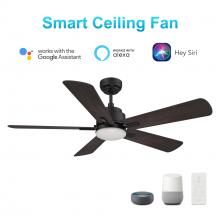 Carro USA VS525E3-L12-BG-1 - Olinda 52&#39;&#39; Smart Ceiling Fan with Remote, Light Kit Included?Works with Google Assistant an