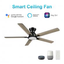  VS525J-L12-BG-1-FM - Espear 52-inch Smart Ceiling Fan with Remote, Light Kit Included, Works with Google Assistant, Amazo