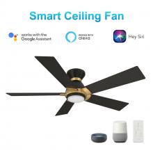 Carro USA VS525J1-L11-B2-1G-FM - Ascender 52-inch Smart Ceiling Fan with Remote, Light Kit Included, Works with Google Assistant, Ama