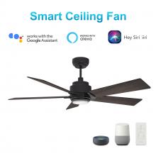 Carro USA VS525J1-L11-B5-1 - Ascender 52-inch Smart Ceiling Fan with Remote, Light Kit Included, Works with Google Assistant, Ama