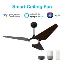 Carro USA VS563B-L12-B5-1 - Kaj 56-inch Indoor/Outdoor Smart Ceiling Fan, Dimmable LED Light Kit & Remote Control, Works with Go
