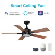 Carro USA VS565E-L12-B3-1 - Appleton 56-inch Smart Ceiling Fan with Remote, Light Kit Included, Works with Google Assistant, Ama