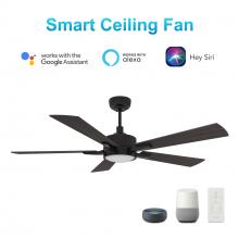  VS565E-L12-BF-1 - Appleton 56-inch Smart Ceiling Fan with Remote, Light Kit Included, Works with Google Assistant, Ama