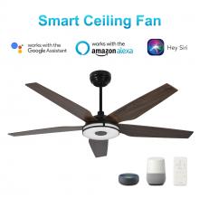Carro USA VS565S-L13-B5-1 - Elira 56-inch Indoor/Outdoor Smart Ceiling Fan, Dimmable LED Light Kit & Remote Control, Works with