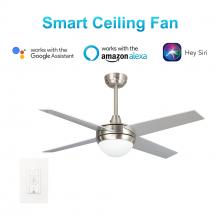  VWGS-484C-L11-SC-1 - Neva 48-inch Indoor Smart Ceiling Fan with LED Light Kit & Wall Control, Works with Google Assistant