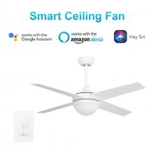 Carro USA VWGS-484C-L11-W1-1 - Neva 48-inch Indoor Smart Ceiling Fan with LED Light Kit & Wall Control, Works with Google Assistant