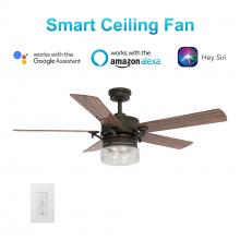 Carro USA VWGS-525H-L11-AF-1 - Alexia 52-inch Smart Ceiling Fan with wall control?Works with Google Assistant, Amazon Alexa, and Si