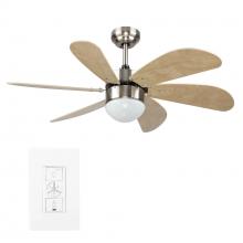 Carro USA WGS-386E-L11-SE-1 - Minimus 38-inch Indoor Smart Ceiling Fan with Light Kit & Wall Control, Works with Al