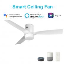 Carro USA VS523P-L12-W1-1-FM - Spezia 52-inch Indoor/Damp Rated Outdoor Smart Ceiling Fan, Dimmable LED Light Kit & Remote Control,