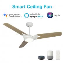 Carro USA VS563A-L12-W6-1 - Hoffen 56-inch Indoor/Outdoor Smart Ceiling Fan, Dimmable LED Light Kit & Remote Control, Works with