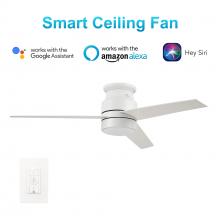 Carro USA VWGS-523B-L11-W1-1 - Raiden 52-inch-inch Indoor Smart Ceiling Fan with LED Light Kit and Wall Control, Works with Google
