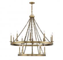  1-4406-15-322 - Seville 15-Light Chandelier in Warm Brass