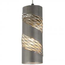  240M01SSL - Flow 1-Lt Small Cylinder Mini Pendant - Steel