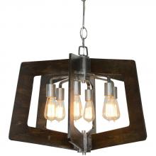 Varaluz 268C06SL - Lofty 6-Lt Chandelier - Steel/Zebrawood