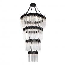  309C30MBFG - Matrix 30-Lt 4-Tier Chandelier - Matte Black/French Gold