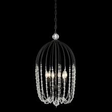  343F06MB - Voliere 6-Lt Crystal Pendant - Matte Black