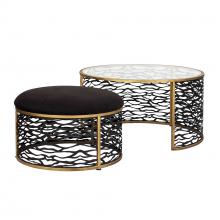  348TC32NHGCB - Kato Nesting Coffee Table and Ottoman - Havana Gold/Carbon