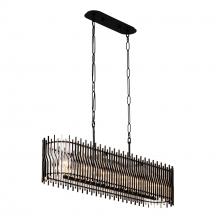  393N06MBFG - Park Row 6-Lt   Linear Pendant - Matte Black/French Gold