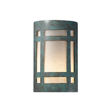 Justice Design Group CER-5485W-PATV - Small ADA Craftsman Window LED Wall Sconce- Open Top & Bottom (Outdoor)
