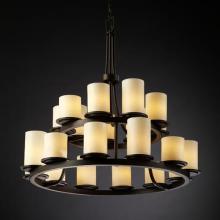  CNDL-8767-10-AMBR-DBRZ - Dakota 21-Light 2-Tier Ring Chandelier