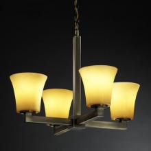 Justice Design Group CNDL-8829-14-AMBR-DBRZ - Modular 4-Light Chandelier