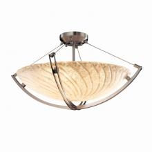  GLA-9722-35-WHTW-NCKL - 24" Pendant Bowl w/ Crossbar