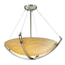 Justice Design Group PNA-9721-35-WAVE-NCKL - 18&#34; Pendant Bowl w/ Crossbar