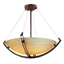 Justice Design Group PNA-9722-35-WAVE-DBRZ - 24&#34; Pendant Bowl w/ Crossbar