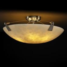 Justice Design Group CLD-9634-35-NCKL - 36&#34; Semi-Flush Bowl w/ Tapered Clips