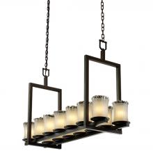 Justice Design Group GLA-8769-16-WTFR-DBRZ - Dakota 14-Light Bridge Chandelier (Short)