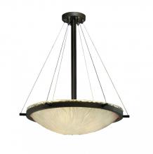 Justice Design Group GLA-9692-35-WHTW-DBRZ - 24&#34; Round Pendant Bowl w/ Ring