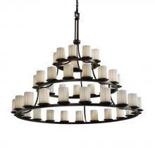 Justice Design Group POR-8714-10-BANL-DBRZ - Dakota 45-Light 3-Tier Ring Chandelier