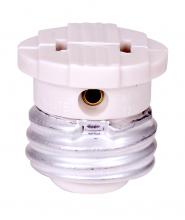  80/2513 - Polarized Socket Plug Adapter; Medium Base; 660W; 125V; White Finish