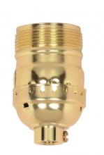  90/1412 - Short Keyless Socket; 1/8 IPS; Aluminum; Brite Gilt Finish; 660W; 250V; Uno Thread